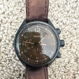 Fossil Men's Black and Brown Watch
